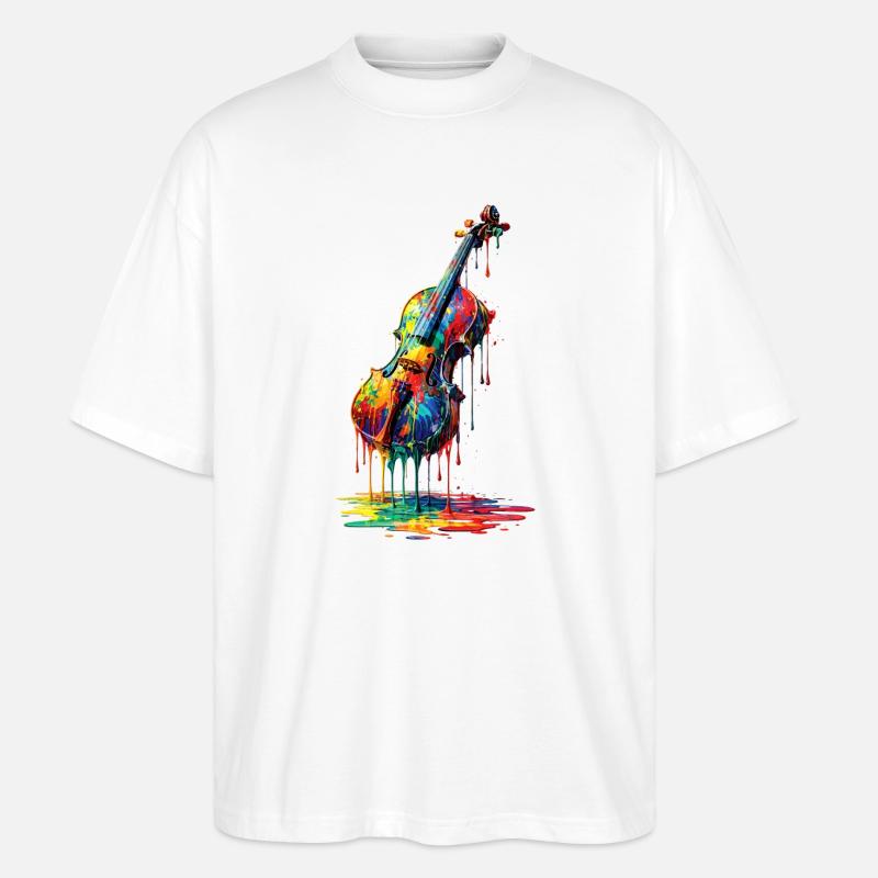 Geige mit tropfender Farbe - Stanley/Stella Oversized Unisex Bio T-Shirt Blaster 2.0 - Weiß