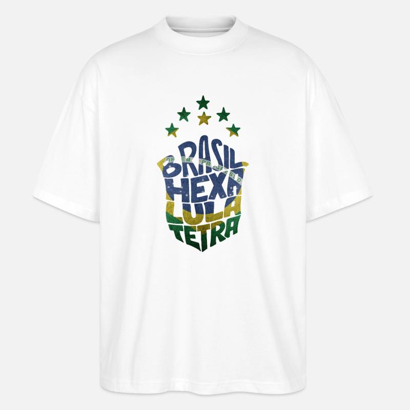 Brasil Hexa Lula Tetra - Stanley/Stella Oversized Unisex Bio T-Shirt Blaster 2.0 - Weiß