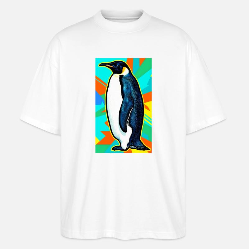 Pinguin - Stanley/Stella Oversized Unisex Bio T-Shirt Blaster 2.0 - Weiß