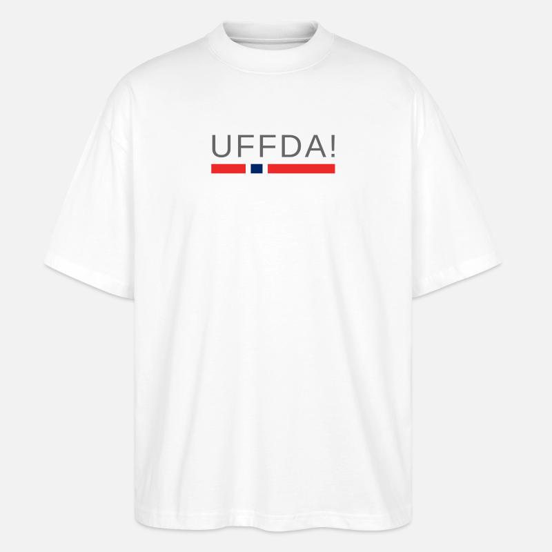 Uffda Norwegen - Stanley/Stella Oversized Unisex Bio T-Shirt Blaster 2.0 - Weiß
