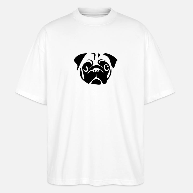 Mops - Stanley/Stella Oversized Unisex Bio T-Shirt Blaster 2.0 - Weiß