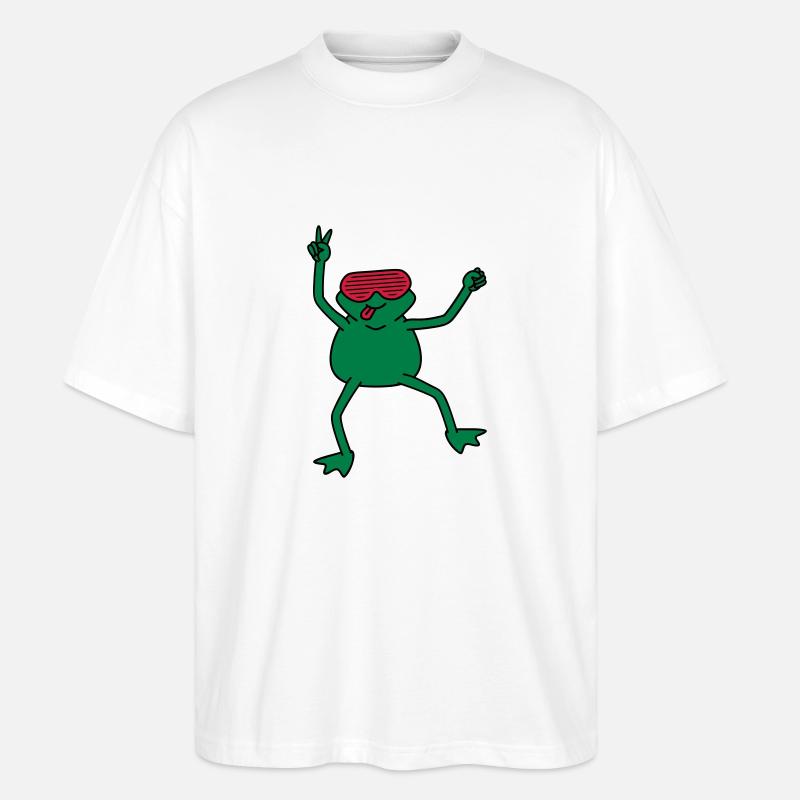 funky_frog - Stanley/Stella Oversized Unisex Bio T-Shirt Blaster 2.0 - Weiß