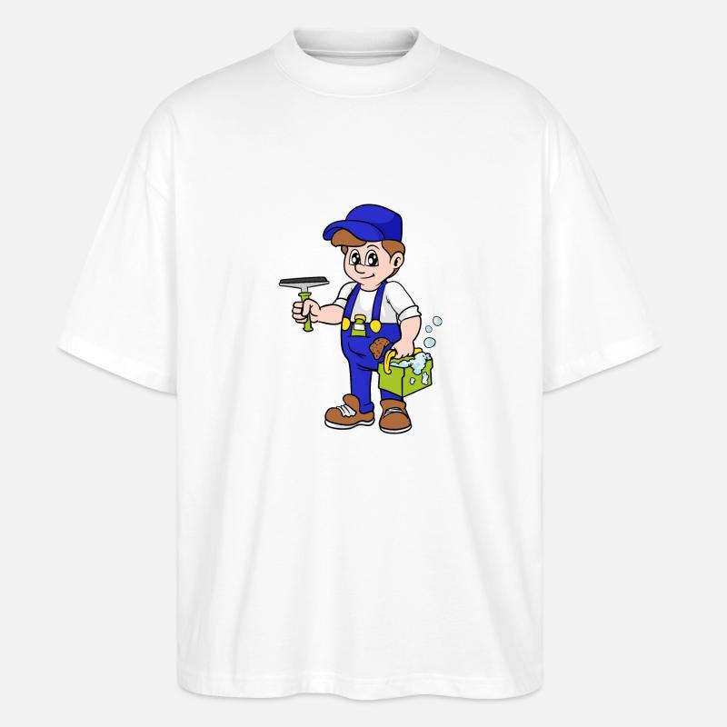 Gebäudereiniger Fensterputzer - Stanley/Stella Oversized Unisex Bio T-Shirt Blaster 2.0 - Weiß