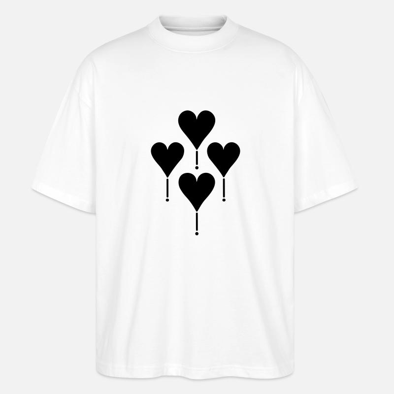 Herz-Luftballons - Stanley/Stella Oversized Unisex Bio T-Shirt Blaster 2.0 - Weiß