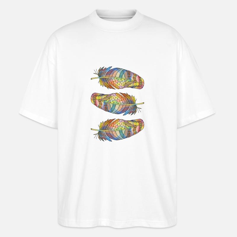 Feder - Stanley/Stella Oversized Unisex Bio T-Shirt Blaster 2.0 - Weiß