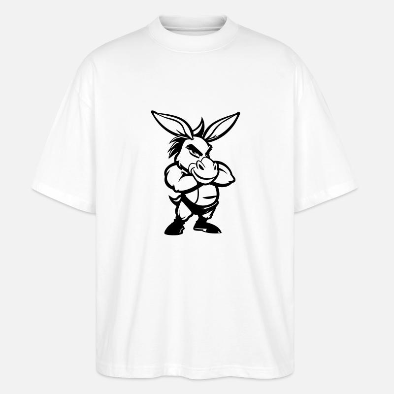 Donkey Comic - Stanley/Stella Oversized Unisex Organic T-shirt Blaster 2.0 - white