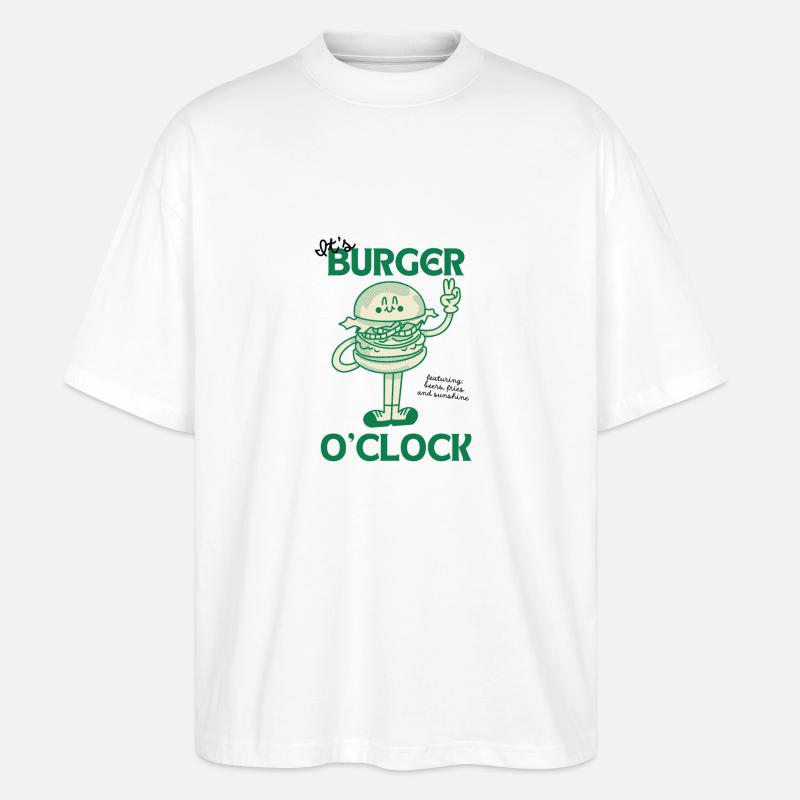 It's Burger o'clock - Stanley/Stella Oversized Unisex Bio T-Shirt Blaster 2.0 - Weiß