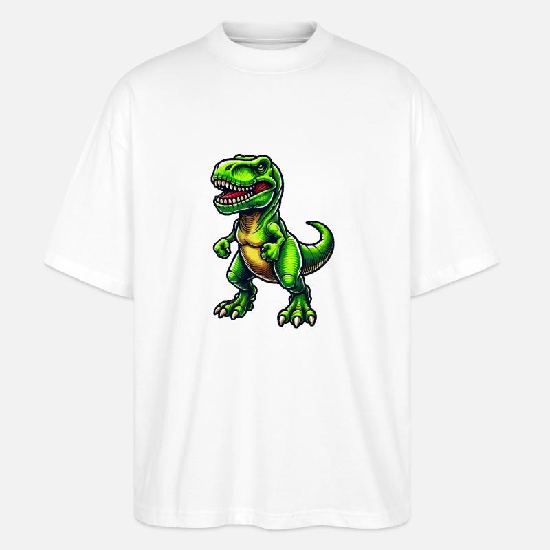 Dinosaurier T-Rex - Stanley/Stella Oversized Unisex Bio T-Shirt Blaster 2.0 - Weiß