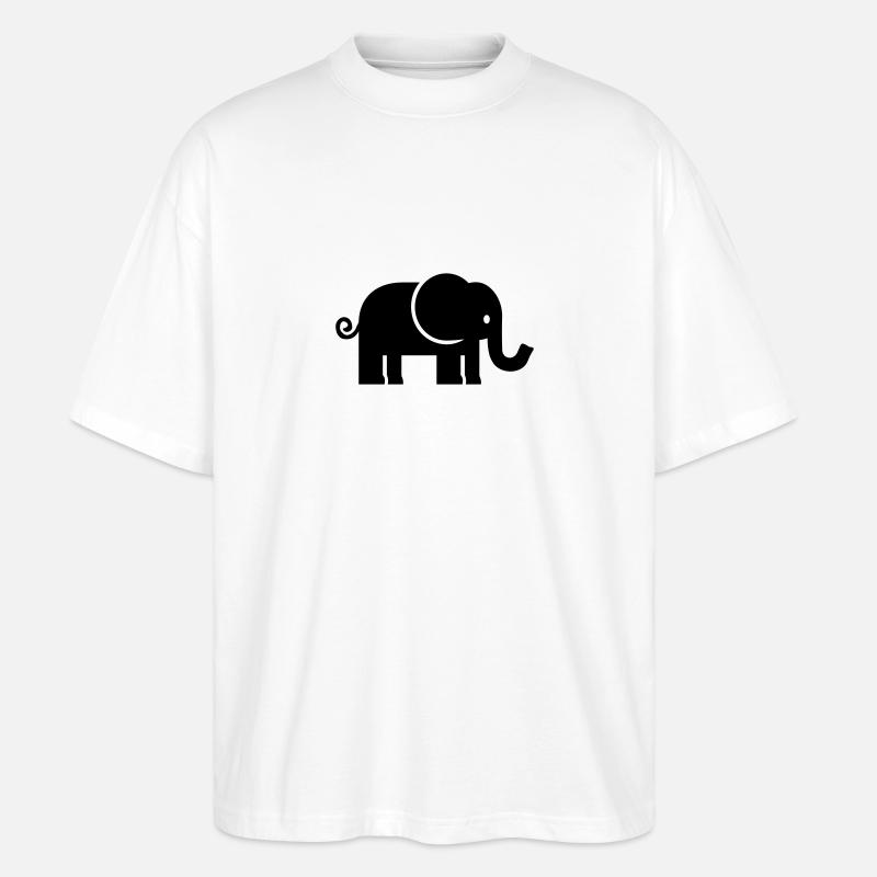 Elefant - Stanley/Stella Oversized Unisex Bio T-Shirt Blaster 2.0 - Weiß
