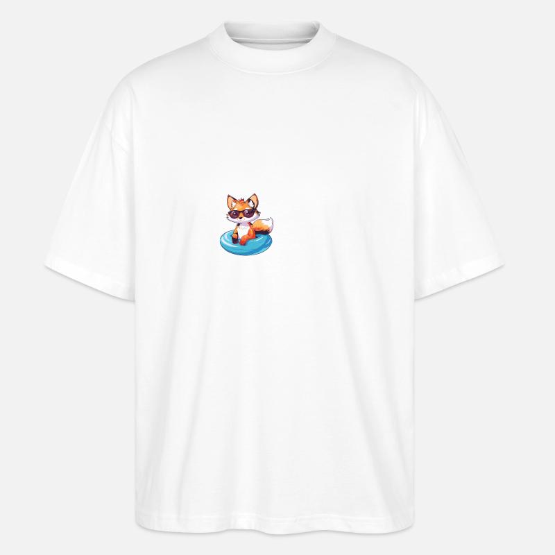 Fox Comic Cool - Stanley/Stella Oversized Unisex Organic T-shirt Blaster 2.0 - white
