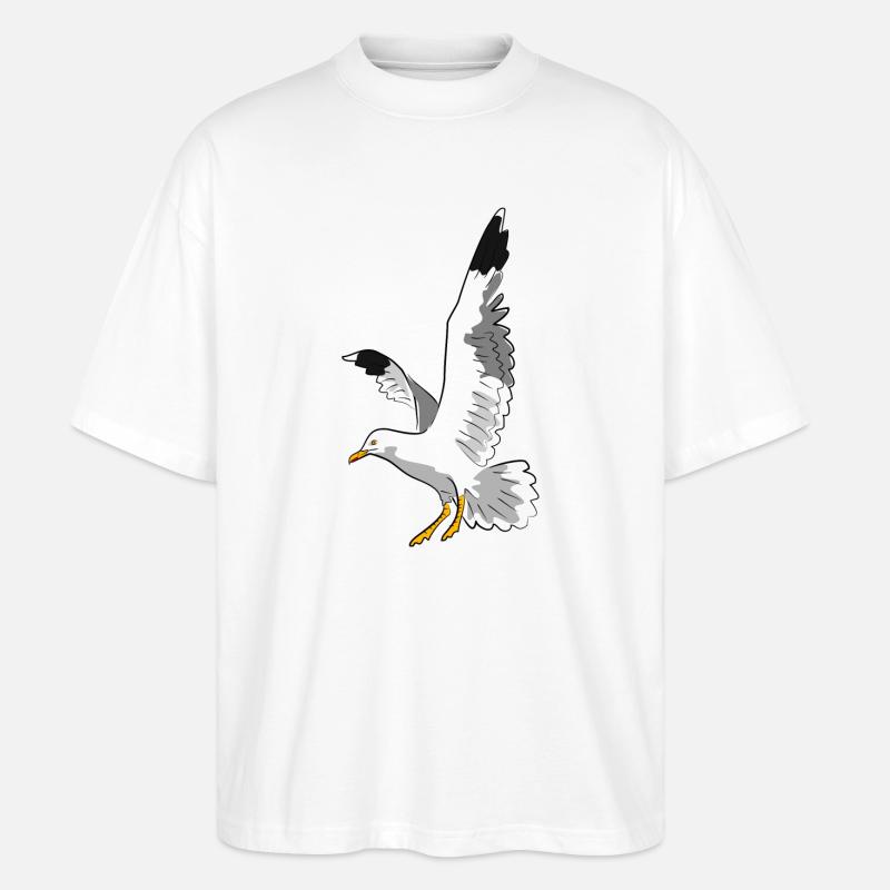 vogel möwe strand - Stanley/Stella Oversized Unisex Bio T-Shirt Blaster 2.0 - Weiß