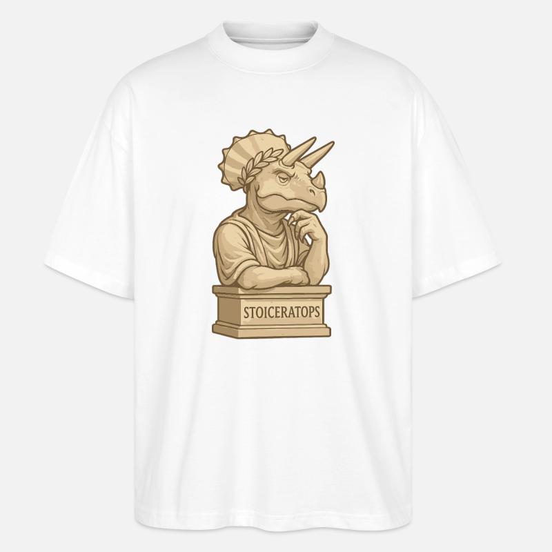 Stoiceratops - Stanley/Stella Oversized Unisex Organic T-shirt Blaster 2.0 - white