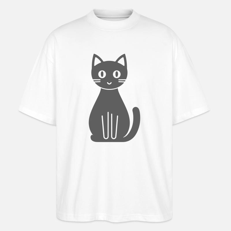 Katze Comic - Stanley/Stella Oversized Unisex Bio T-Shirt Blaster 2.0 - Weiß