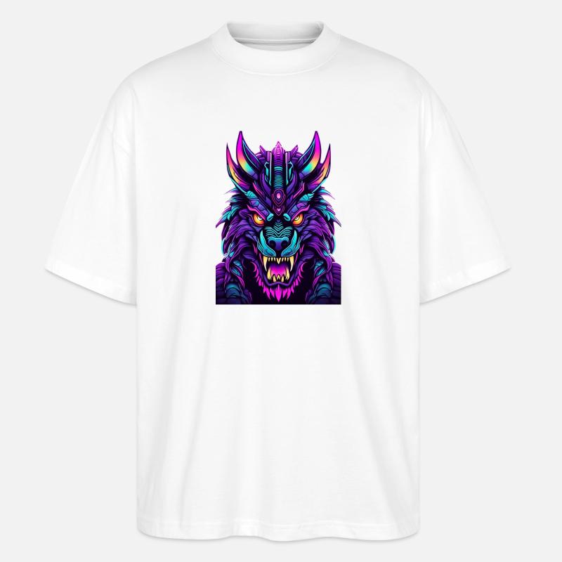 Neon Wolfsgeist - T-shirt bio Blaster 2.0 coupe oversize Stanley/Stella Unisexe - blanc