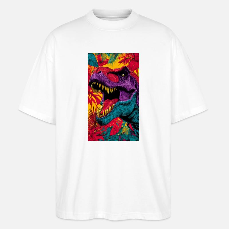 Dinosaurier - Stanley/Stella Oversized Unisex Bio T-Shirt Blaster 2.0 - Weiß