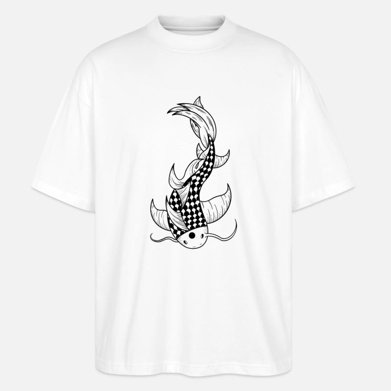 Koi-Karpfen / Koi-Karpfen - Stanley/Stella Oversized Unisex Bio T-Shirt Blaster 2.0 - Weiß