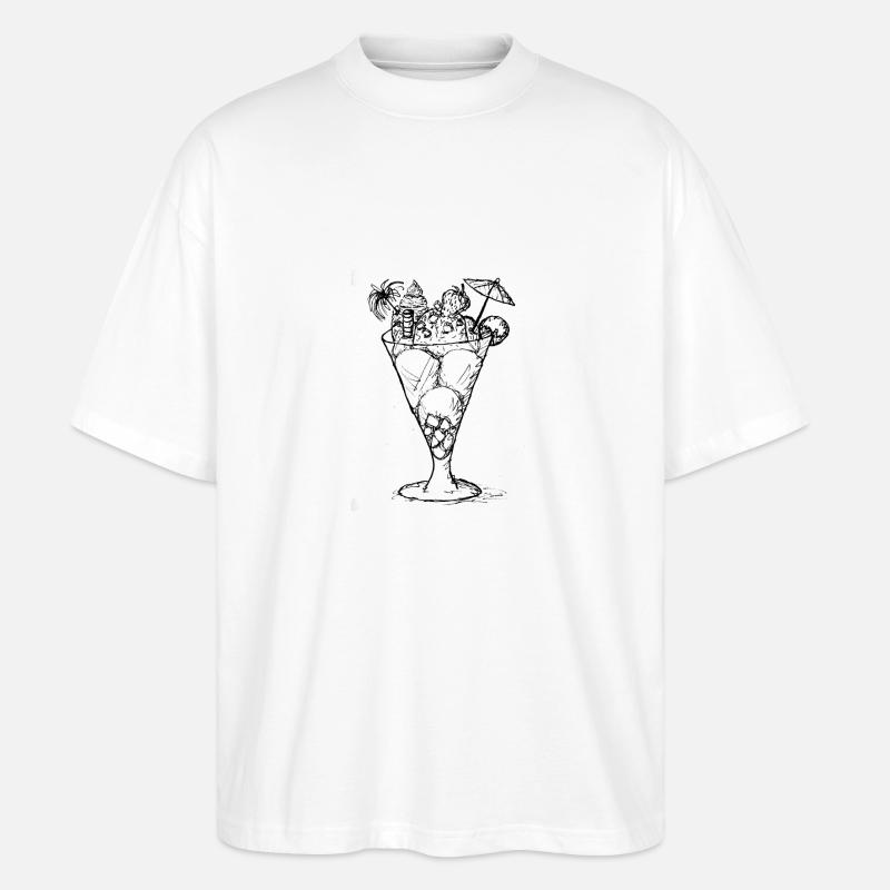 Früchte Eisbecher - Stanley/Stella Oversized Unisex Bio T-Shirt Blaster 2.0 - Weiß