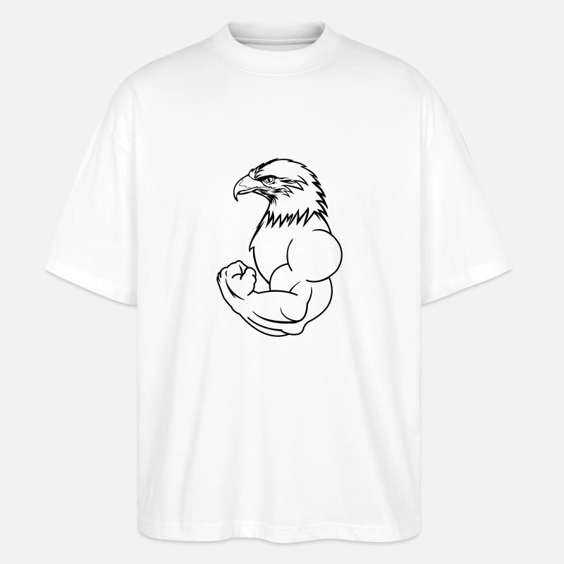 bodybuilding_eagle_01 - Stanley/Stella Oversized Unisex Bio T-Shirt Blaster 2.0 - Weiß