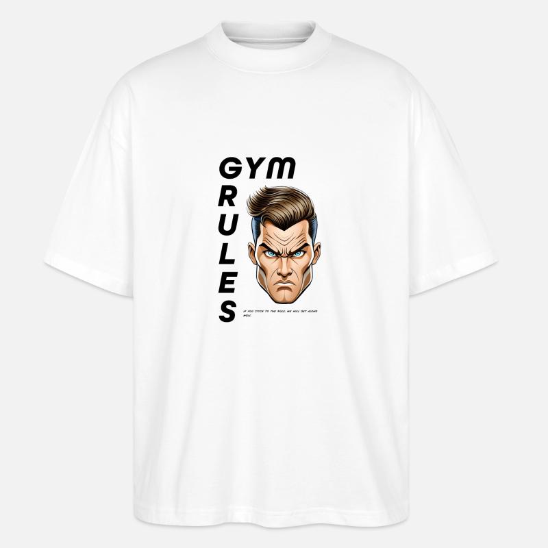 GYM RULES - Stanley/Stella Oversized Unisex Bio T-Shirt Blaster 2.0 - Weiß
