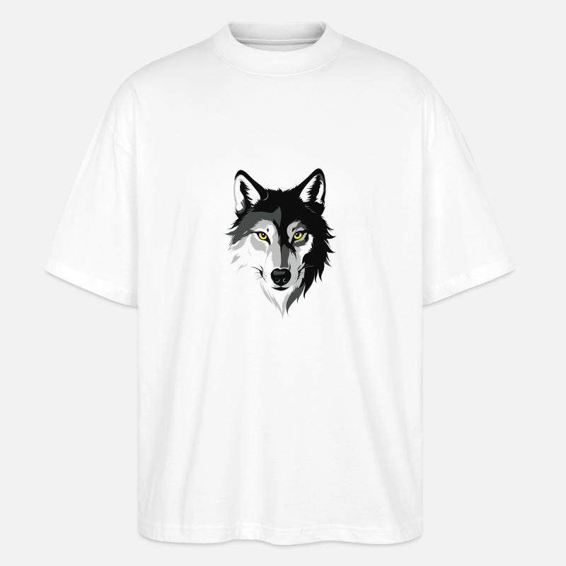 Wolfsblick - Stanley/Stella Oversized Unisex Bio T-Shirt Blaster 2.0 - Weiß