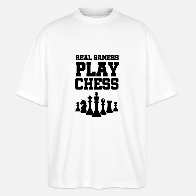 pièces d’échecs échecs - T-shirt bio Blaster 2.0 coupe oversize Stanley/Stella Unisexe - blanc