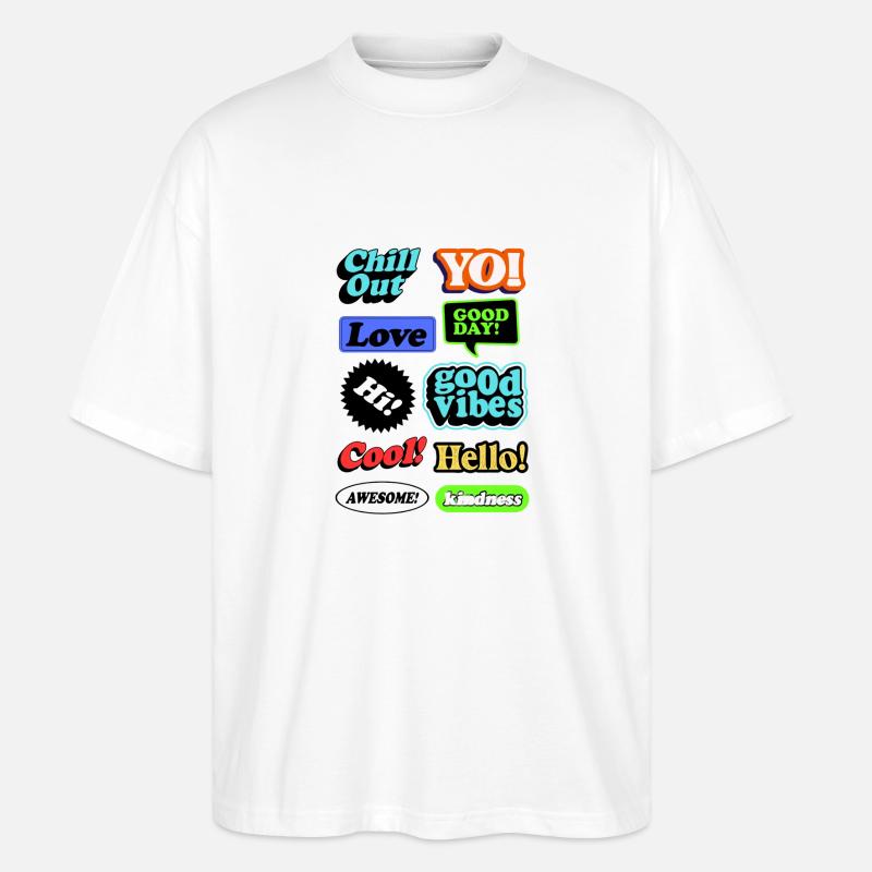 Comic graffiti Sprechblasen - Stanley/Stella Oversized Unisex Bio T-Shirt Blaster 2.0 - Weiß