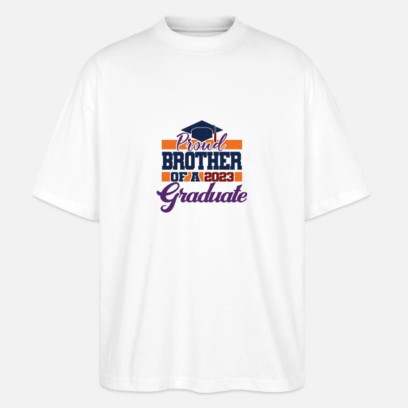 Stolzer Bruder eines Abschlussgeschenks 2023 - Stanley/Stella Oversized Unisex Bio T-Shirt Blaster 2.0 - Weiß