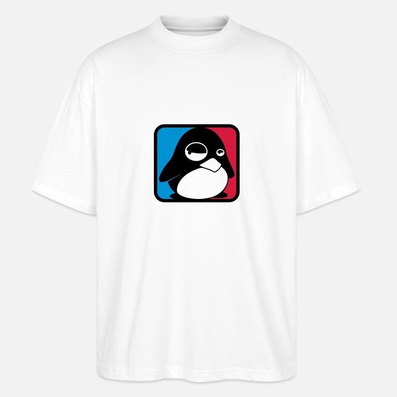 TUX Leauge, LINUX - Stanley/Stella Oversized Unisex Bio T-Shirt Blaster 2.0 - Weiß