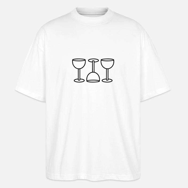 3 Weingläser - Stanley/Stella Oversized Unisex Bio T-Shirt Blaster 2.0 - Weiß