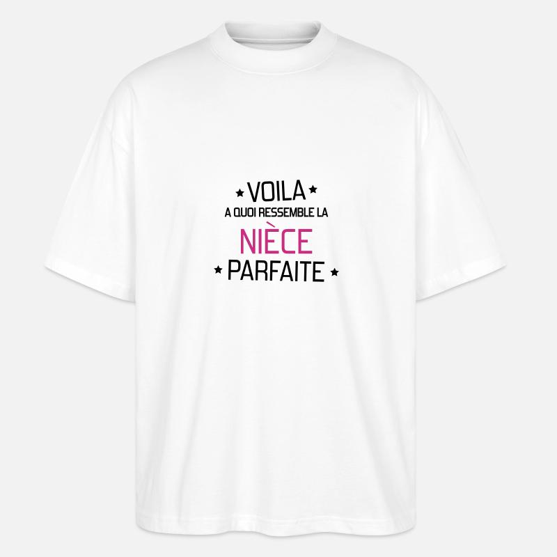 Nièce / Neveu / Oncle / Tante - T-shirt bio Blaster 2.0 coupe oversize Stanley/Stella Unisexe - blanc
