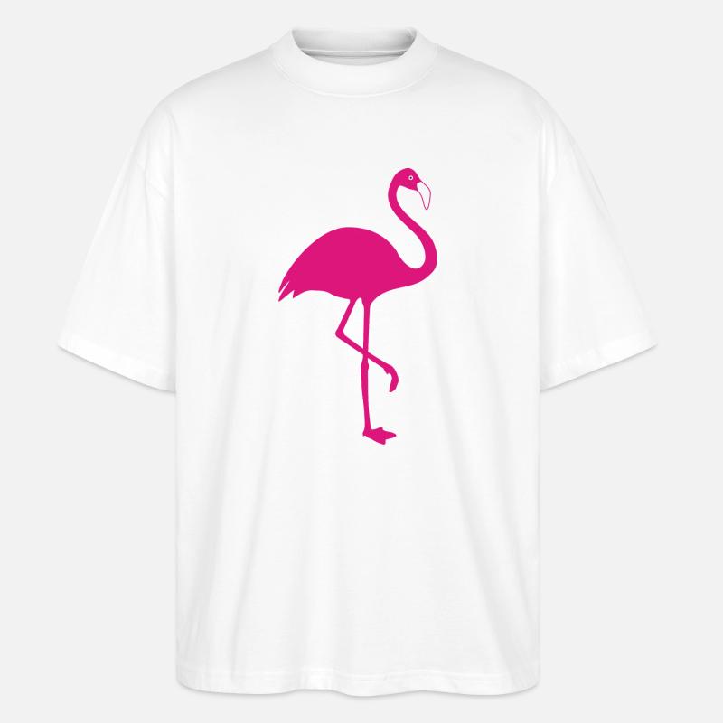 Flamingo pink Sommer Sonne Strand - Stanley/Stella Oversized Unisex Bio T-Shirt Blaster 2.0 - Weiß