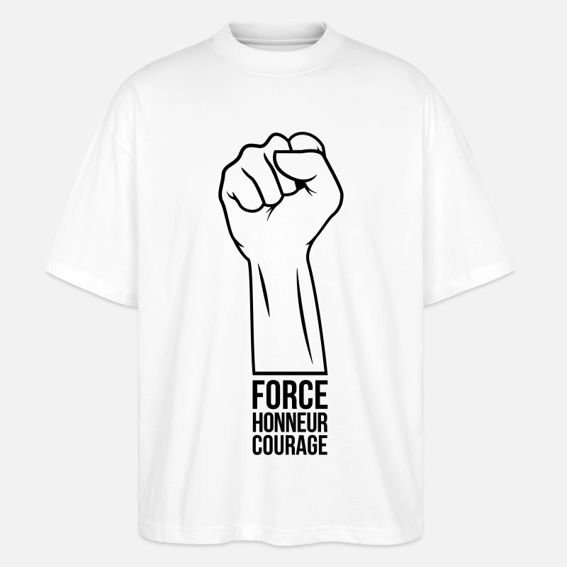 Force Honneur Courage - T-shirt bio Blaster 2.0 coupe oversize Stanley/Stella Unisexe - blanc