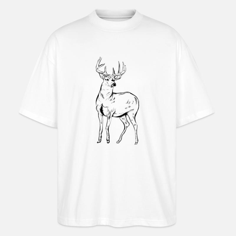 Hirsch - Stanley/Stella Oversized Unisex Bio T-Shirt Blaster 2.0 - Weiß