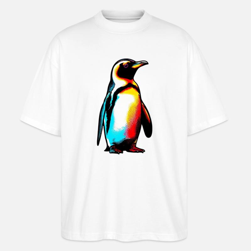 Pinguin - Stanley/Stella Oversized Unisex Bio T-Shirt Blaster 2.0 - Weiß