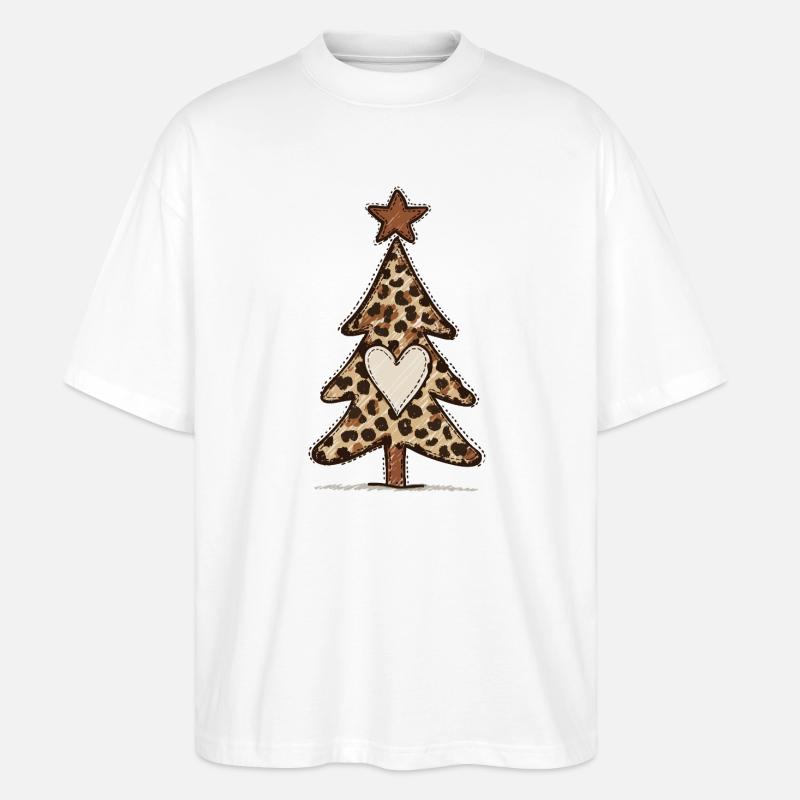 Leoprint Christmas Tree - Leo Pattern - Stanley/Stella Oversized Unisex Organic T-shirt Blaster 2.0 - white