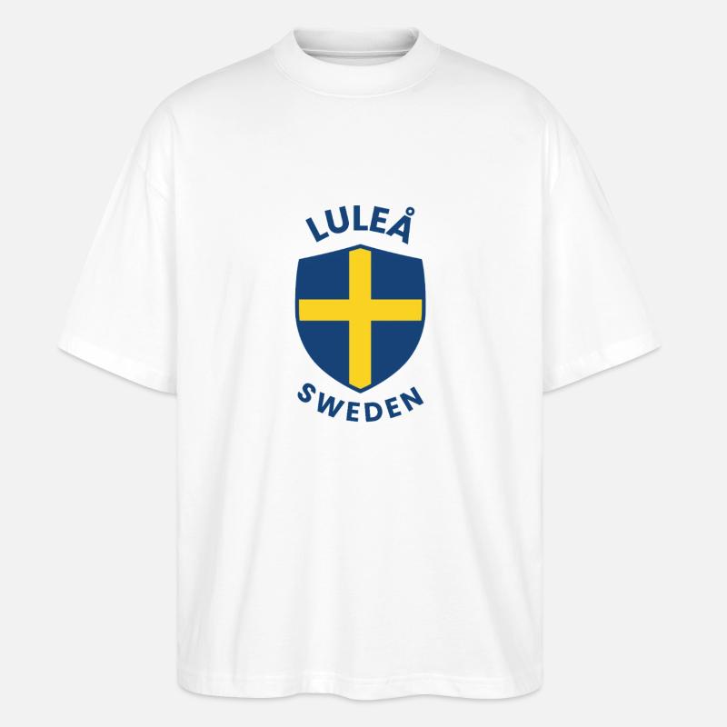Drapeau de Suède de Luleå - T-shirt bio Blaster 2.0 coupe oversize Stanley/Stella Unisexe - blanc