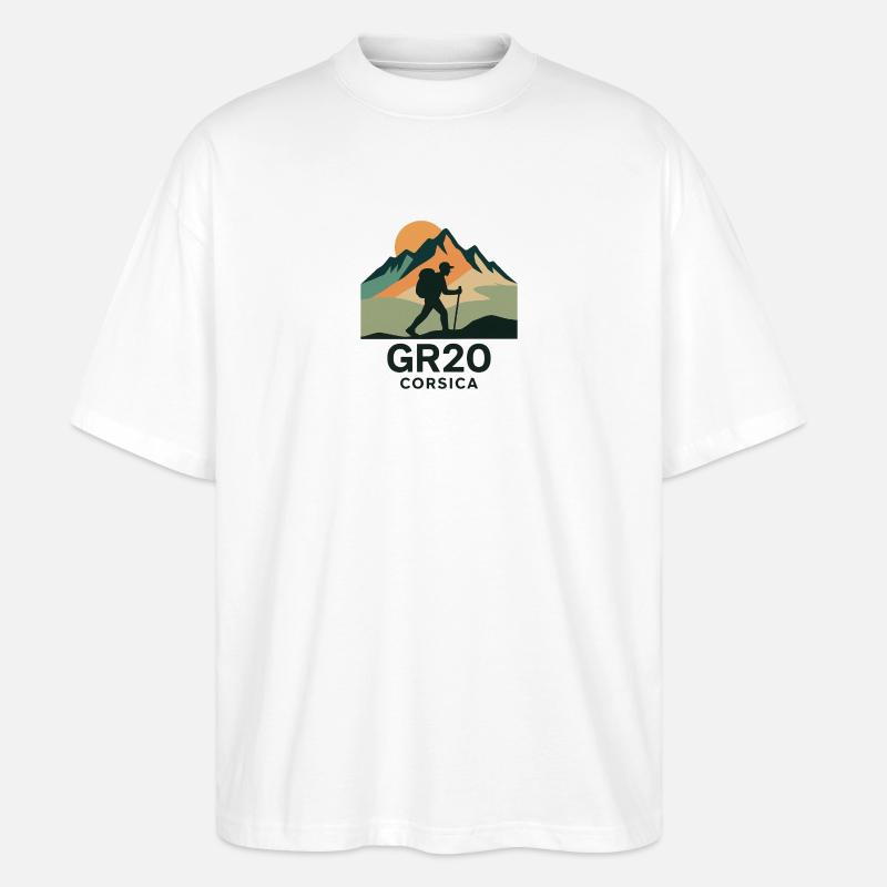 GR 20 KORSIKA - Stanley/Stella Oversized Unisex Bio T-Shirt Blaster 2.0 - Weiß