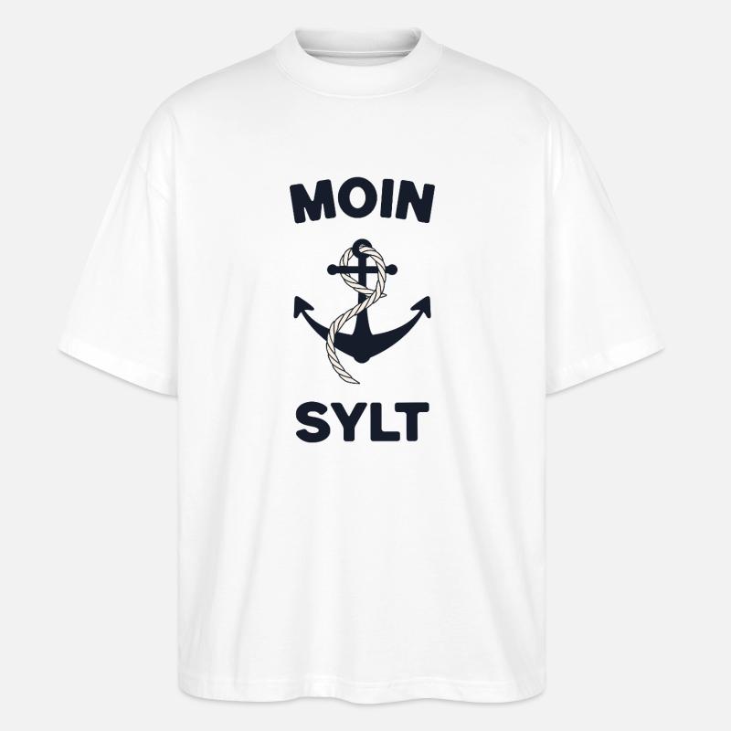Moin Sylt – Maritimes Anker-Design - Stanley/Stella Oversized Unisex Bio T-Shirt Blaster 2.0 - Weiß