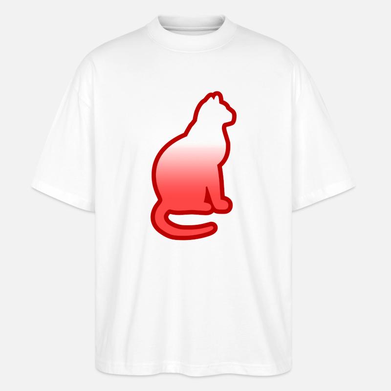 Katze - Stanley/Stella Oversized Unisex Bio T-Shirt Blaster 2.0 - Weiß