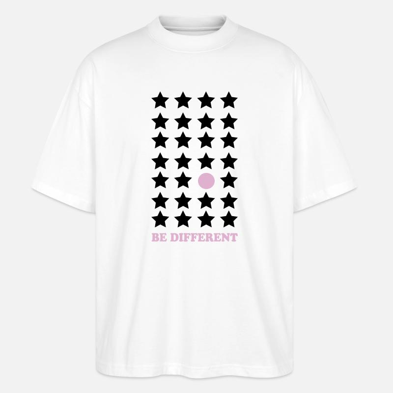 Sei Anders – Pastellpunkt Be Different - Stanley/Stella Oversized Unisex Bio T-Shirt Blaster 2.0 - Weiß