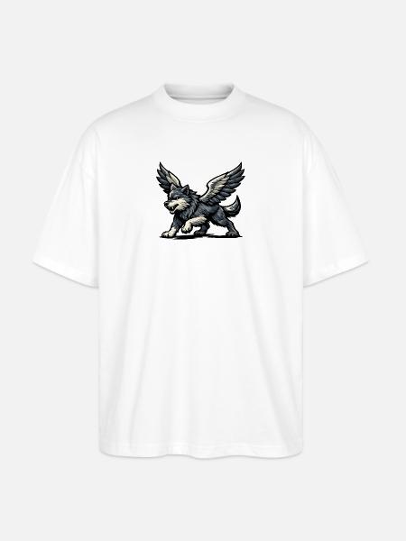 Flügelwolf Majestätisch - Stanley/Stella Oversized Unisex Bio T-Shirt Blaster 2.0 - Weiß