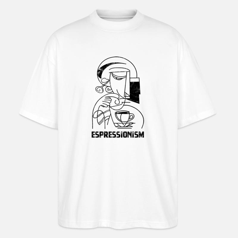 Espressionism - Espresso - Kaffee trinken - Stanley/Stella Oversized Unisex Bio T-Shirt Blaster 2.0 - Weiß