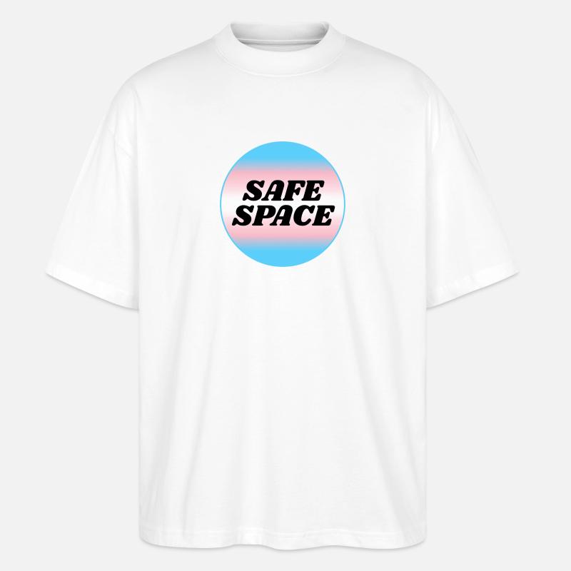 TRANS safe space - transgender pride - Stanley/Stella Oversized Unisex Organic T-shirt Blaster 2.0 - white