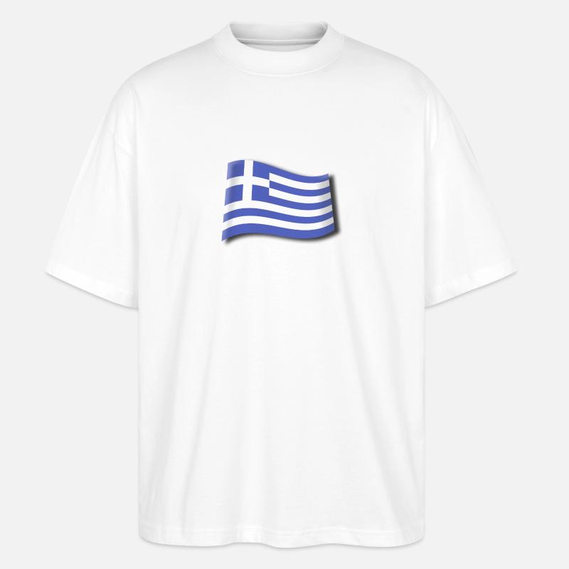 FLAGGE GRIECHENLANDS - Stanley/Stella Oversized Unisex Bio T-Shirt Blaster 2.0 - Weiß