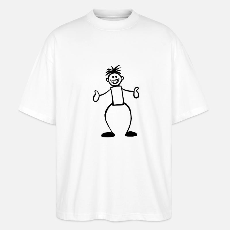 Strichmännchen - Stanley/Stella Oversized Unisex Bio T-Shirt Blaster 2.0 - Weiß