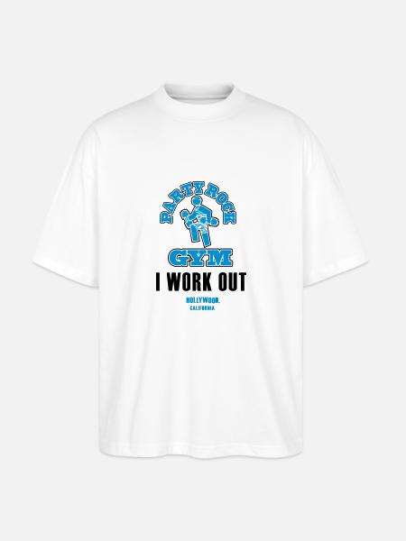 party rock gym - Stanley/Stella Oversized Unisex Organic T-shirt Blaster 2.0 - white