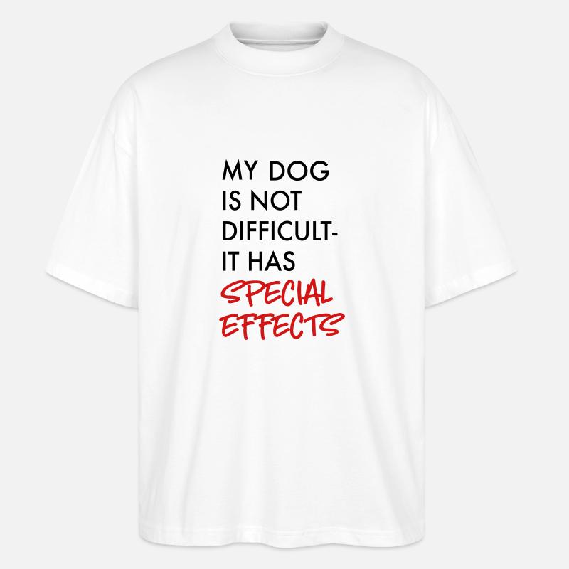 schwieriger Hund - Stanley/Stella Oversized Unisex Bio T-Shirt Blaster 2.0 - Weiß