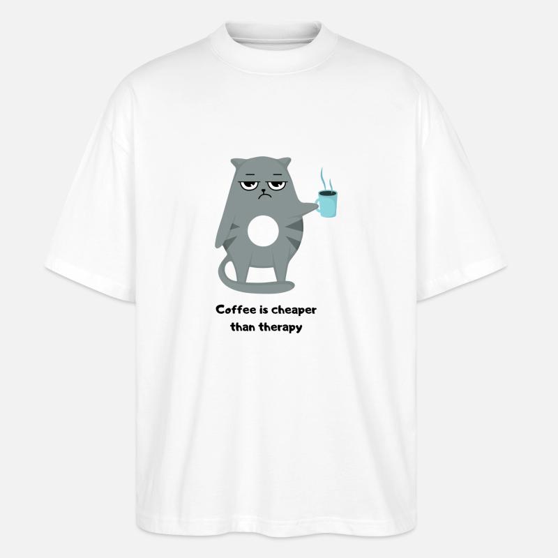 Coffee is cheaper - Stanley/Stella Oversized Unisex Bio T-Shirt Blaster 2.0 - Weiß