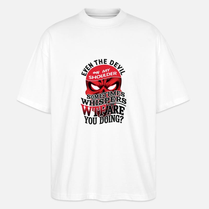 Devil's Whisper: Inner Conflict Edition - Stanley/Stella Oversized Unisex Organic T-shirt Blaster 2.0 - white