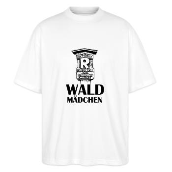 Wald Mädchen Rennsteig - Stanley/Stella Oversized Unisex Bio T-Shirt Blaster 2.0 - Weiß - Vorne - Alina (178cm) & Michal (187cm)